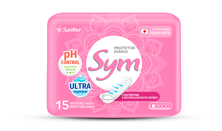 Sym Diários Cobertura Suave com Perfume 15 absorventes