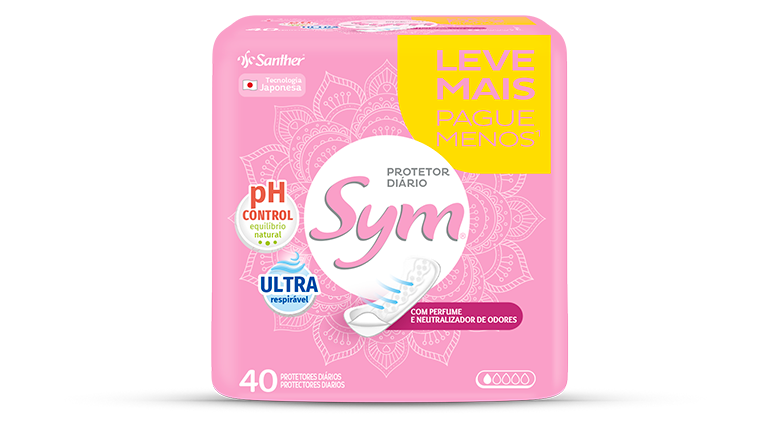 Sym Diários Cobertura Suave com Perfume 40 absorventes