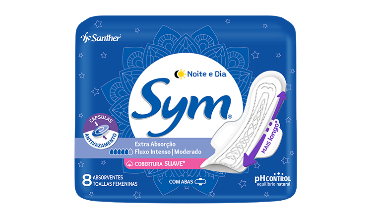 Sym Noite e Dia Cobertura Suave 8 absorventes