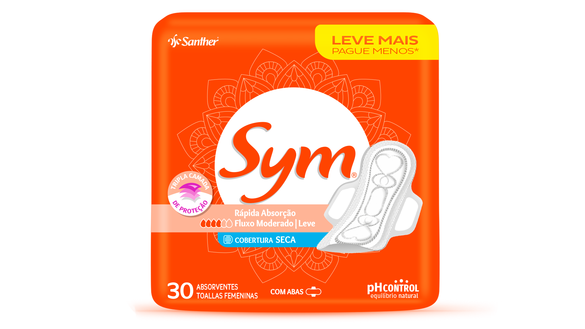 Sym Total Protect Cobertura Seca 30 absorventes